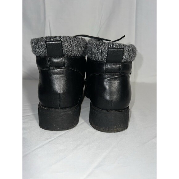 Women's Size 8.5 Riversoft Black Faux Leather Combat Boots - Picture 9 of 11